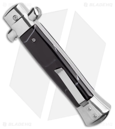 9" Mago Stiletto OTF Automatic Knife Black Marble Acrylic (3.75" Polish) 5 9" Mago Stiletto OTF Automatic Knife Black Marble Acrylic (3.75" Polish) - Image 3