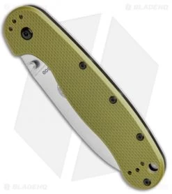 BRK Jeff Randall Avispa Frame Lock Knife OD Green (3.35" SK-5 Stonewash) -Buck Knives Store Avispa OD Green Carbon Steel BHQ 107202 jr spine