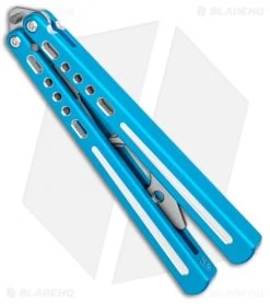 BBbarfly BBFireFly Knife Style Bottle Opener Balisong Blue (4.25" Satin) -Buck Knives Store BB Barfly FireFly Blue Style Bottle Opener Butterfly BHQ 135620 jr side