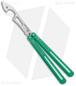 BBbarfly BBFireFly Knife Style Bottle Opener Balisong Green (4.25" Satin)