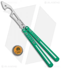 BBbarfly BBFireFly Knife Style Bottle Opener Balisong Green (4.25" Satin) -Buck Knives Store BB Barfly FireFly Green Style Bottle Opener Butterfly BHQ 135624 jr bottlecap