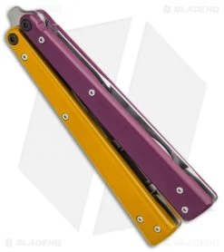 BB Barfly Pro Model Bottle Opener Butterfly Trainer (Purple/Yellow) -Buck Knives Store BB Barfly Pro Model Bottle Opener Butterfly Trainer Purple Yellow BHQ 87778 er side 2
