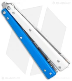 BB Barfly Pro V3 Blue/White BHQ Edition Standard Bottle Opener Butterfly -Buck Knives Store BB Barfly Pro V3 Blue White BHQ Edition Knife Style Bottle Opener Butterfly BHQ 131885 jr side