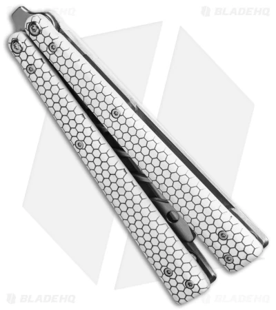 BB Barfly Pro V3 Laser Etched Edition Butterfly Knife White 5 BB Barfly Pro V3 Laser Etched Edition Butterfly Knife White - Image 3