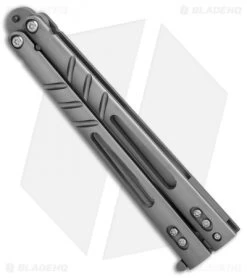 BRS ALT Alpha Beast Infinity Balisong Butterfly Knife Titanium (4.5" Stonewash) -Buck Knives Store BRS ALT Alpha Beast Infinity Bali Ti SW BHQ 83123 er spine