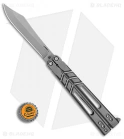 BRS Alpha Beast 3.0 Balisong Butterfly Knife Titanium (4.5" Bead Blast) -Buck Knives Store BRS Alpha Beast Bali TI SW BHQ 12414 er bottlecap 2