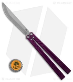 BRS Barebones Balisong Butterfly Knife Purple Aluminum Channel (4.5" SW) -Buck Knives Store BRS Barebones Balisong Butterfly KNife Purple Alum Channel 4in SW BHQ 181397 td size