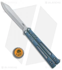 BRS Hybrid Replicant Alt Balisong Butterfly Knife Blue Titanium (4.6" SW) -Buck Knives Store BRS Hybrid Replicant Balisong Butterfly Blue Ti SW SP BHQ 117128 jr bottlecap