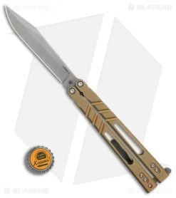 BRS Premium ALT Alpha Beast Balisong Butterfly Knife Bronze Ti (4.5" Stonewash) -Buck Knives Store BRS Premium ALT Alpha Beast Bali bronze Ti SW BHQ 82956 er bottlecap