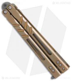 BRS Premium ALT Alpha Beast Balisong Butterfly Knife Bronze Ti (4.5" Stonewash) -Buck Knives Store BRS Premium ALT Alpha Beast Bali bronze Ti SW BHQ 82956 er spine