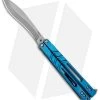 BRS Premium Alpha Beast Kukri Balisong Butterfly Knife Blue Ti (4.5" SW)