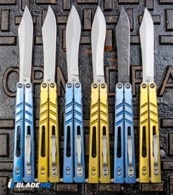 BRS Alpha Beast Infinity Balisong Butterfly Knife Titanium Blue (4.5" SW) -Buck Knives Store BRS Premium Alpha Beast Kukri Balisong Butterfly Knife Bronze Ti w Clip SW BHQ 115484 kp storm drain web
