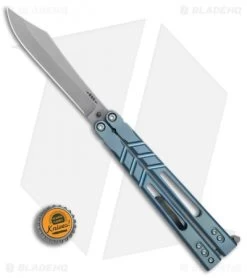 BRS Premium Alpha Beast Balisong Butterfly Knife Blue Ti W/ Clip (4.5" SW) -Buck Knives Store BRS Premium STD Alpha Beast Bali Blue Ti SW BHQ 82960 er bottlecap