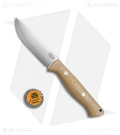 Bark River Knives Gunny Antique Ivory Micarta Fixed Blade Knife (3.75" Satin) -Buck Knives Store Bark River Gunny Antique Ivory Micarta 07 011M Al S BHQ 6514 jr bottlecap