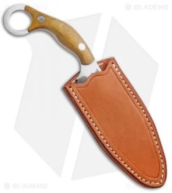 Bark River JX4 Bush Bat Fixed Blade Knife Natural Canvas Micarta (3.5" Satin) -Buck Knives Store Bark River JX4 Bush Bat Natural Canvas Micarta Satin BA10151MNC BHQ 92680 jr sheath