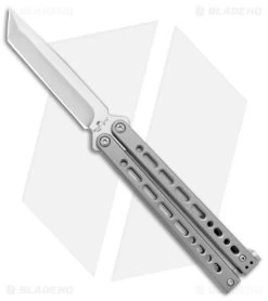 Bear Ops Bear Song VIII Small Tanto Butterfly Knife Gray (3.75" Satin)