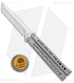 Bear Ops Bear Song VIII Small Tanto Butterfly Knife Gray (3.75" Satin) -Buck Knives Store Bear Ops Bear Song VIII Small Butterfly Gray Satin Tanto BHQ 145127 jr bottlecap