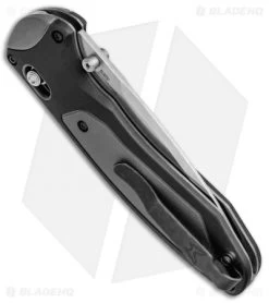 Benchmade 590 Boost AXIS-Assist Knife Black/Gray (3.7" Satin) -Buck Knives Store Benchmade 590 Boost AXIS Assist Black Gray Satin BHQ 51614 jr side