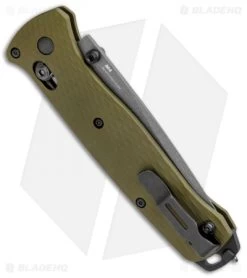 Benchmade Bailout AXIS Lock Knife Green Aluminum (3.4" Gray M4) 537GY-1 -Buck Knives Store Benchmade Bailout AXIS Green Aluminum Gray 537GY 1 BHQ 104895 jr side