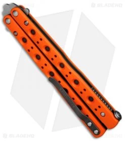 Benchmade 51 Morpho Balisong Butterfly Knife Orange G-10 (4.25" SW) 51-1801 -Buck Knives Store Benchmade Balisong Orange jr side