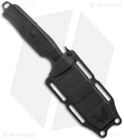 Benchmade H2O Fixed Blade Dive Knife Black Santoprene (3.5" Black Serr) -Buck Knives Store Benchmade Black Fixed Blade Dive Knife 112SBK BLK Black Serr BHQ 123886 jr sheath 1