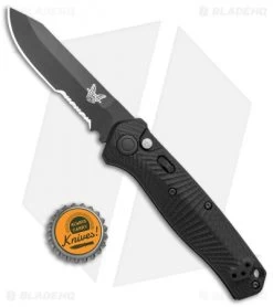 Benchmade Mediator Automatic Knife Black G-10 (3.3" Black Serr) 8551SBK -Buck Knives Store Benchmade Mediator Auto Black G 10 Black Serr 8551SBK BHQ 104906 jr bottlecap