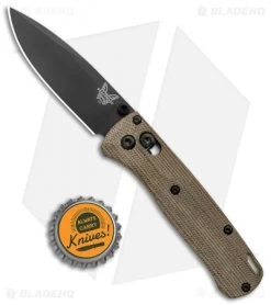 Flytanium Crossfade Green Canvas Micarta + Benchmade Mini Bugout Knife (3" BLK) -Buck Knives Store Benchmade Mini Bugout Flytanium Crossfade Green Canvas Micarta Black BHQ 138129 jr bottlecap