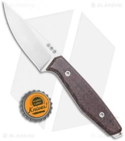 Boker Daily Knives AK1 Drop Point Fixed Blade Knife Brown Micarta (3" Satin) -Buck Knives Store Boker Daily Knives AK1 DP Fixed Brown Micarta 122502 BHQ 118368 jr bottlecap