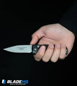 Boker Kalashnikov Dagger Automatic Knife Black Aluminum (3.25" Smokewash D2) 13 Boker Kalashnikov Dagger Automatic Knife Black Aluminum (3.25" Smokewash D2) -Buck Knives Store Boker Kalashnikov Automatic Knife Black Bead Blast KALS74 BHQ 0103 kp in hand web 3