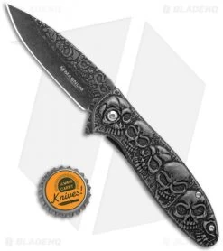 Boker Magnum Dia De Los Muertos Spring Assist Knife (3.3" Smokewash) 01SC519 -Buck Knives Store Boker Magnum Dia De Los Muertos FL Smokoewash 01SC519 BHQ 28261 jr bottlecap
