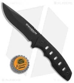 Boker Magnum Oblong Hole Fixed Blade Knife Black Neoprene (3.3" Black) 02RY689 -Buck Knives Store Boker Oblong Hole Black Neoprene Black BHQ 86603 er bottlecap