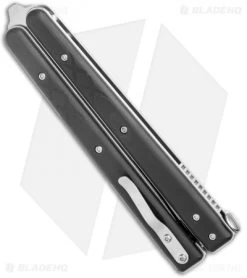 Boker Plus Balisong Tactical Large Butterfly Knife Black G-10 (4.2" Satin) -Buck Knives Store Boker Plus Balisong Tactical Large Butterfly Black G 10 Satin BHQ 120629 jr side 2