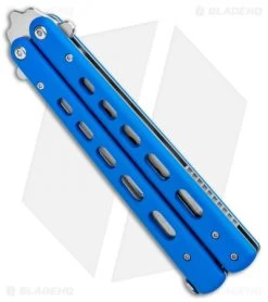 Boker Plus Balisong Trainer Butterfly Knife Blue G-10 (4" Satin) 01BO713 -Buck Knives Store Boker Plus Balisong Trainer Blue Holes G 10 Satin 01BO713SOI BHQ 99634 jr spine