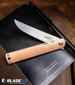 Boker Plus Kansei Nori Liner Lock Knife Copper (3.125 Satin) -Buck Knives Store Boker Plus Kansei Nori Liner Lock Knife Copper Satin 01BO896NSOI BHQ 99627 kp leather web
