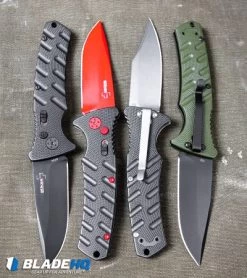 Boker Plus Strike Bowie Automatic Knife Black (3.25" Stonewash D2) -Buck Knives Store Boker Plus Strike Drop Point Automatic Knife OD Green Black D2 BHQ 97033 kp canvas bag web