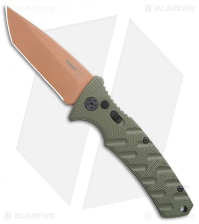 Boker Strike Tanto Desert Warrior Automatic Knife OD Green (3.25" Copper D2) 3 Boker Strike Tanto Desert Warrior Automatic Knife OD Green (3.25" Copper D2)