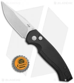 Boker Plus Vox Karakurt Automatic Knife Black Aluminum (3" Stonewash) 01BO363 -Buck Knives Store Boker Plus Vox Karakurt Auto Black Aluminum SW 01BO363 BHQ 120631 jr bottlecap