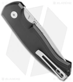 Boker Plus Vox Karakurt Automatic Knife Black Aluminum (3" Stonewash) 01BO363 -Buck Knives Store Boker Plus Vox Karakurt Auto Black Aluminum SW 01BO363 BHQ 120631 jr side