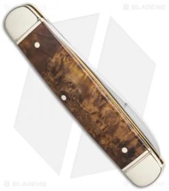 Boker Cattle Knife 4.5" Pocket Knife Curly Birch -Buck Knives Store Boker Traditional Cattle Knife 4.45in Curly Birch 110910 BHQ 111599 LS Side