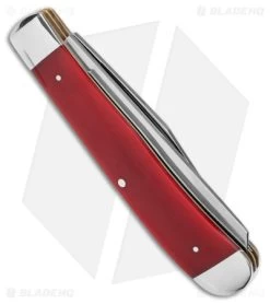 Boker Trapper Traditional Pocket Knife Smooth Red Bone (3.2" Satin) -Buck Knives Store Boker Trapper Traditional Pocket Knife Smooth Red Bone Satin D2 BHQ 146648 td side