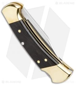 Buck Knives Buck 112 Ranger Automatic Lockback Knife Ebony (3" Satin) 0112BRSA -Buck Knives Store Buck 112 Ranger Auto LB Ebony Satin 0112BRSA B BHQ 87956 jr side