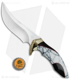 Buck Knives Buck Kalinga L.E. Legacy Fixed Blade White Turquoise/Buffalo Horn (4.8" Satin) -Buck Knives Store Buck Kalinga L.E. Legacy White Turquoise Buffalo Horn Satin 0408BFSLE BHQ 79539 jr bottlecap