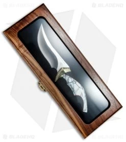 Buck Knives Buck Kalinga L.E. Legacy Fixed Blade White Turquoise/Buffalo Horn (4.8" Satin) -Buck Knives Store Buck Kalinga L.E. Legacy White Turquoise Buffalo Horn Satin 0408BFSLE BHQ 79539 jr case