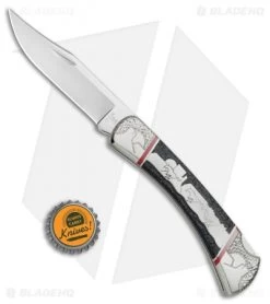 Buck Knives Buck Running Free L.E. Lockback Knife Black Jet Jasper (3.75" Mirror) 110YISLE1 -Buck Knives Store Buck Running Free LE LB Black Jet Jasper Mirror 110YISLE1 BHQ 82011 jr bottlecap