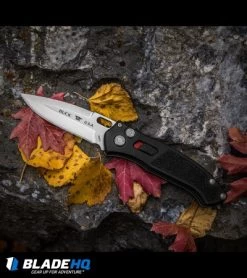 Buck Knives Buck Impact Automatic Knife Black (3.125" Satin) 0898BKS -Buck Knives Store Buck impact auto 0898bks BHQ 27435 fall leaves dl