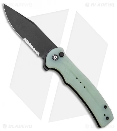 CIVIVI Cogent Button Lock Knife Natural Jade G-10 (3.5" Black Serr) C20038E-3 3 CIVIVI Cogent Button Lock Knife Natural Jade G-10 (3.5" Black Serr) C20038E-3