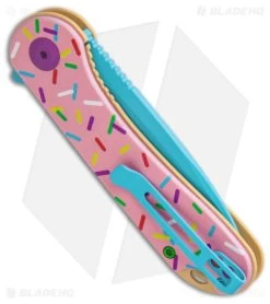 CIVIVI Elementum Dessert Warrior Exclusive Knife Pink G-10 (2.9" Blue D2) Donut -Buck Knives Store CIVIVI Elementum Dessert Warrior LL Pink G 10 Blue BHQ 148967 jr side