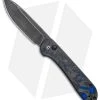 CIVIVI Elementum Button Lock Knife Blue/Black Shred CF (3.5" Damascus)