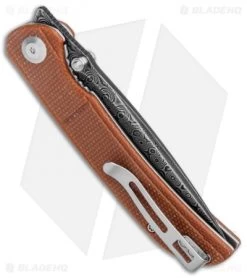 CIVIVI Imperium Liner Lock Knife Brown Micarta (3.5" Damascus) C2107DS-1 -Buck Knives Store CIVIVI Imperium LL Brown Micarta Damascus C2107DS 1 BHQ 123532 jr side