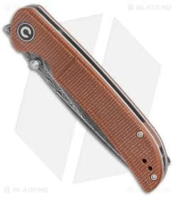 CIVIVI Imperium Liner Lock Knife Brown Micarta (3.5" Damascus) C2107DS-1 -Buck Knives Store CIVIVI Imperium LL Brown Micarta Damascus C2107DS 1 BHQ 123532 jr spine